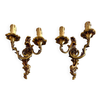 Lot 2 Appliques Doubles en Bronze
