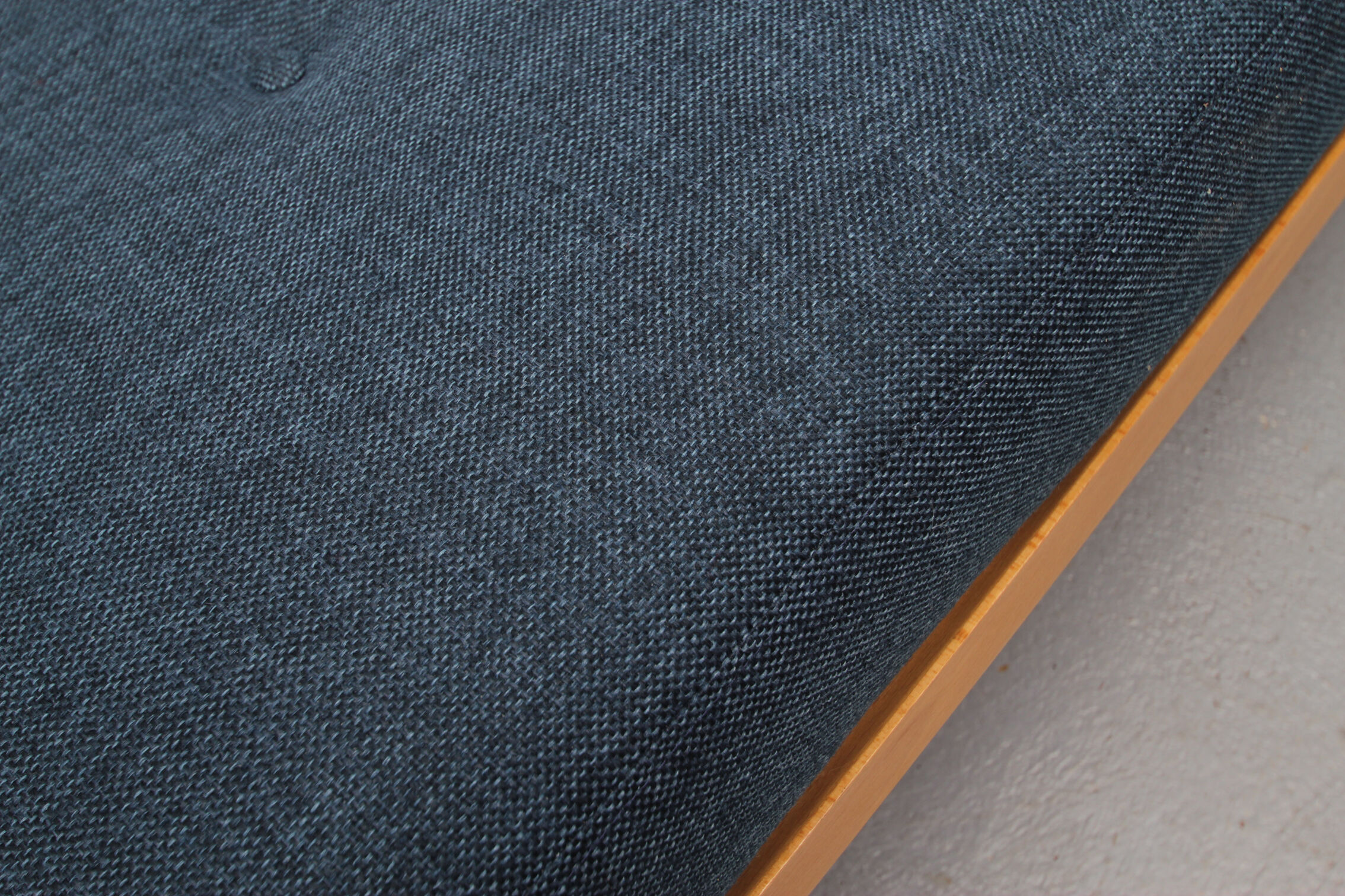 1960s daybed in beechwood, darkblue polstery