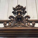 Gothic walnut sideboard with marble top, early 20th century
