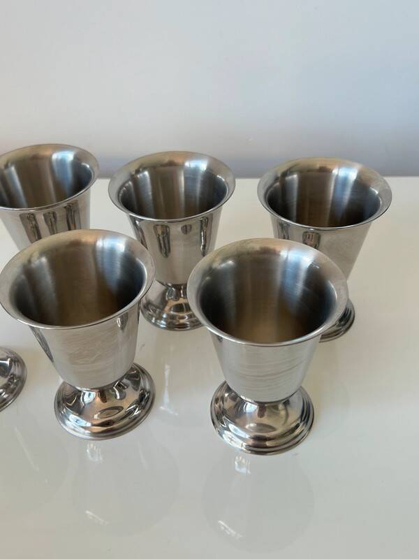 Set of 6 vintage Guy Degrenne stainless steel ice cream or sorbet cups