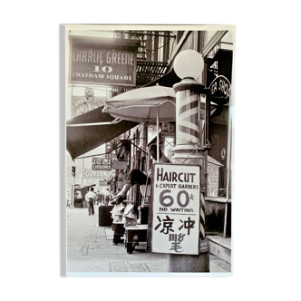 Timeless Street Scene – Barber Shop, Chatham Square, Chinatown (1956)