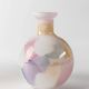 Milky White Murano Glass Vase with Pastel Dots Italian 1980s Vintage Table Decor