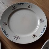 Assiettes plates motif art déco ensemble de 4