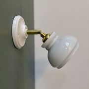 Vintage wall lamp shade in white opaline