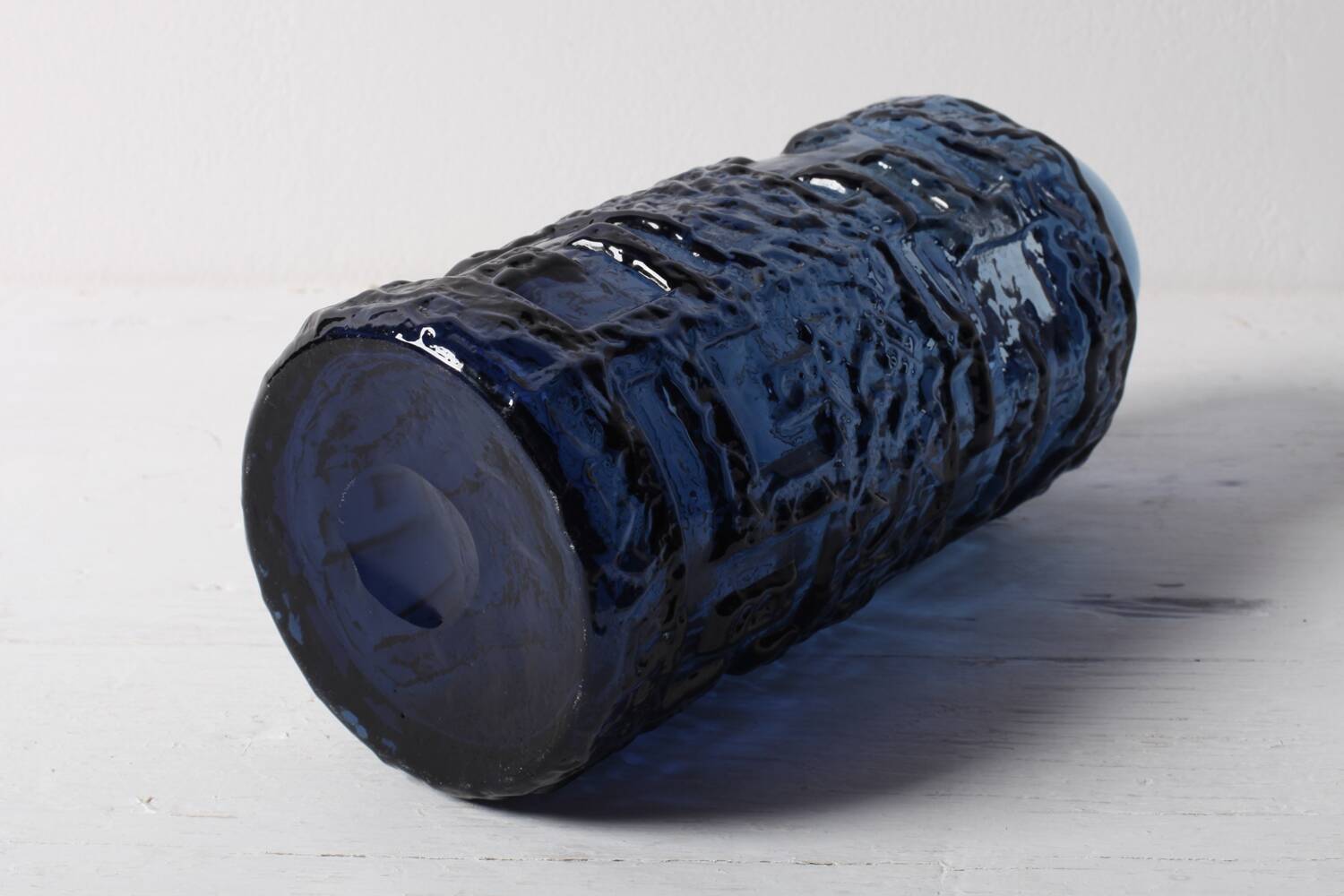 Cobalt Blue Glass Vase: Mid-Century Modern Swedish Design / 1970s