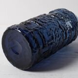 Cobalt Blue Glass Vase: Mid-Century Modern Swedish Design / 1970s