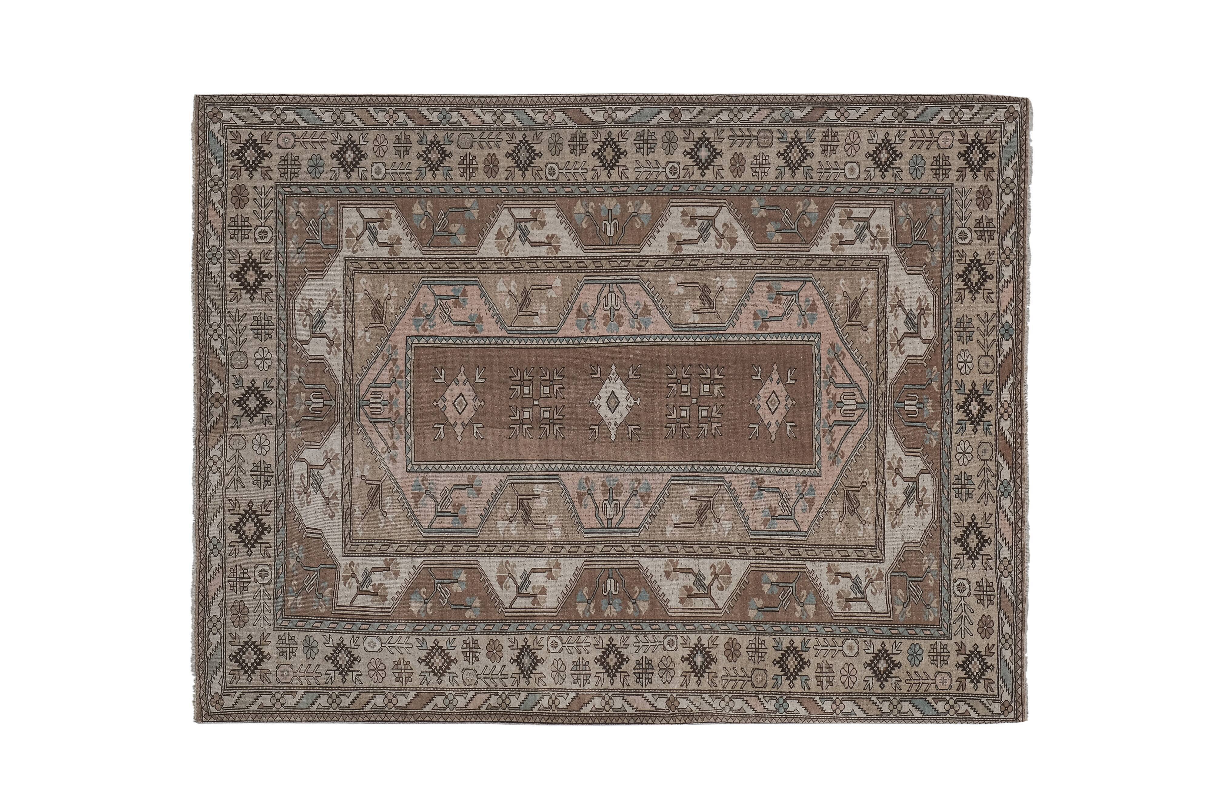 Turkish Milas Rug Carpet, DoorMat, Bedroom Kelim Carpet Teppiche 7'1'' x 8'11''