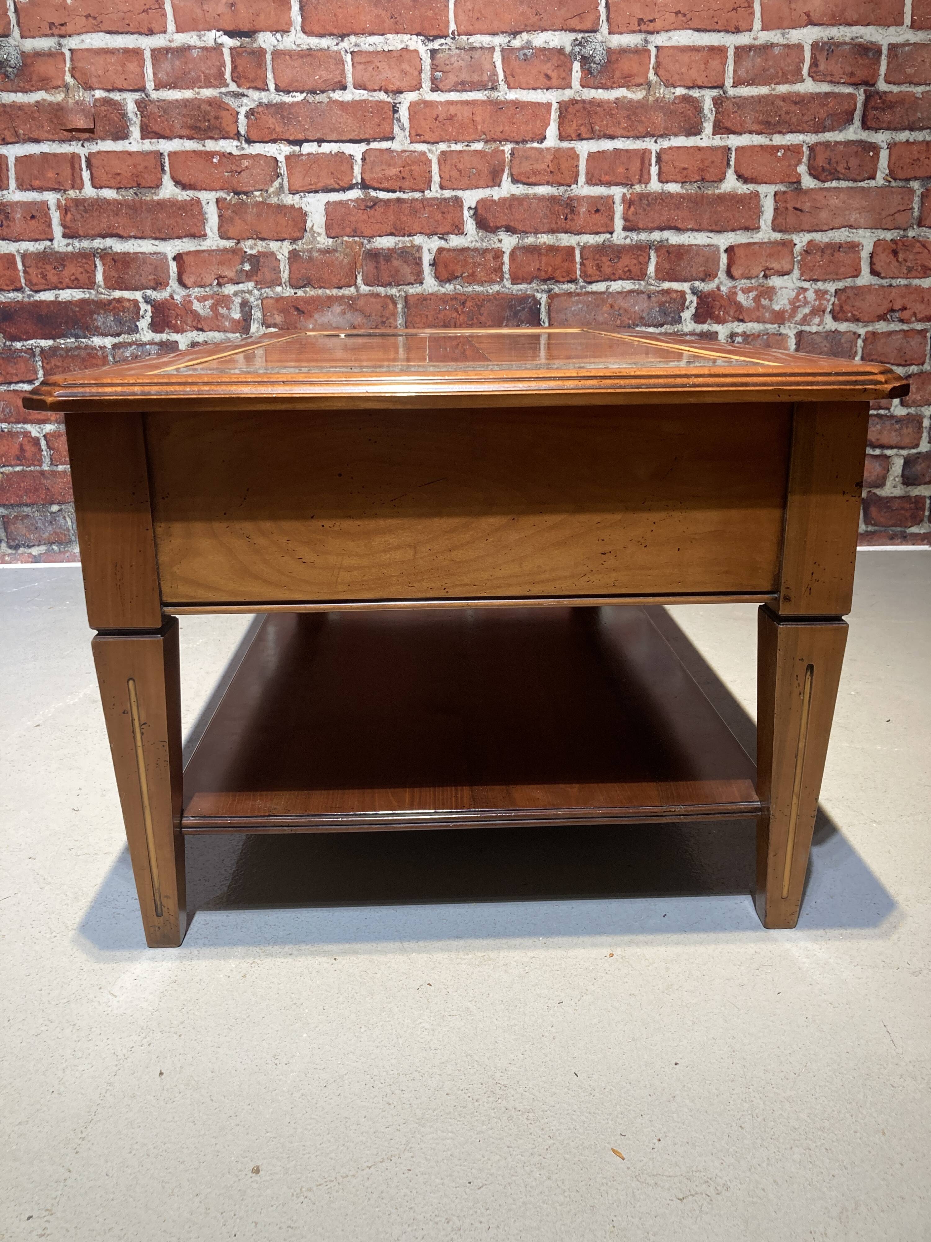 Wood and marble coffee table