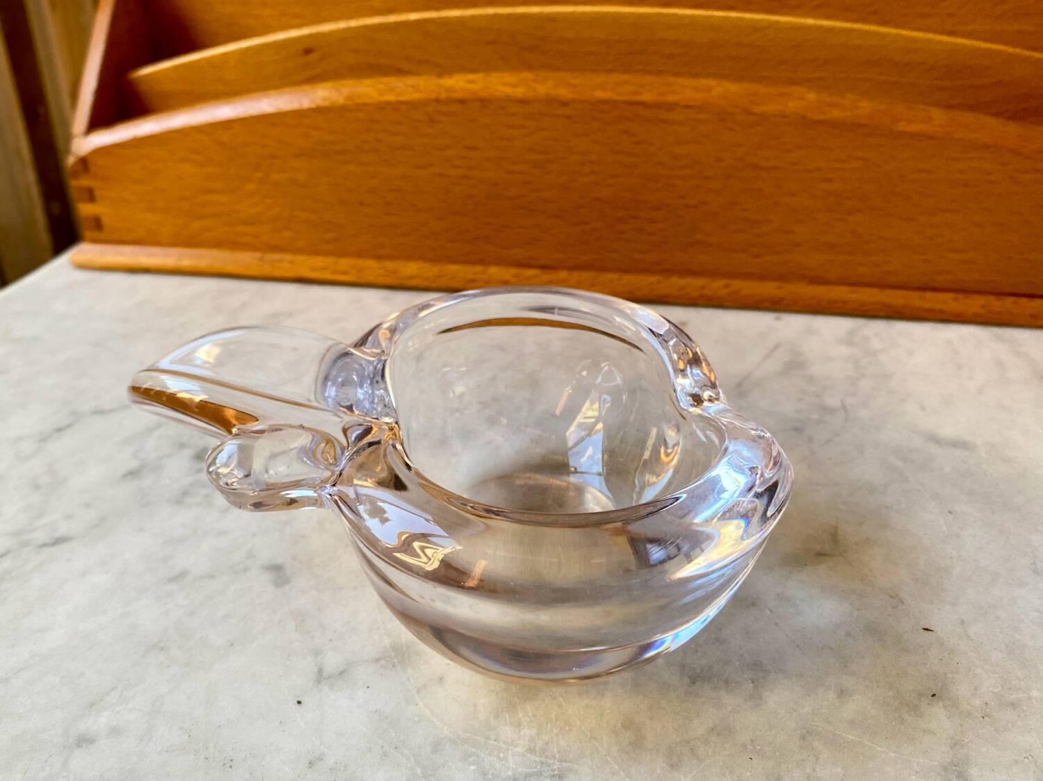 Cendrier pomme cristal de vannes France vintage années 70