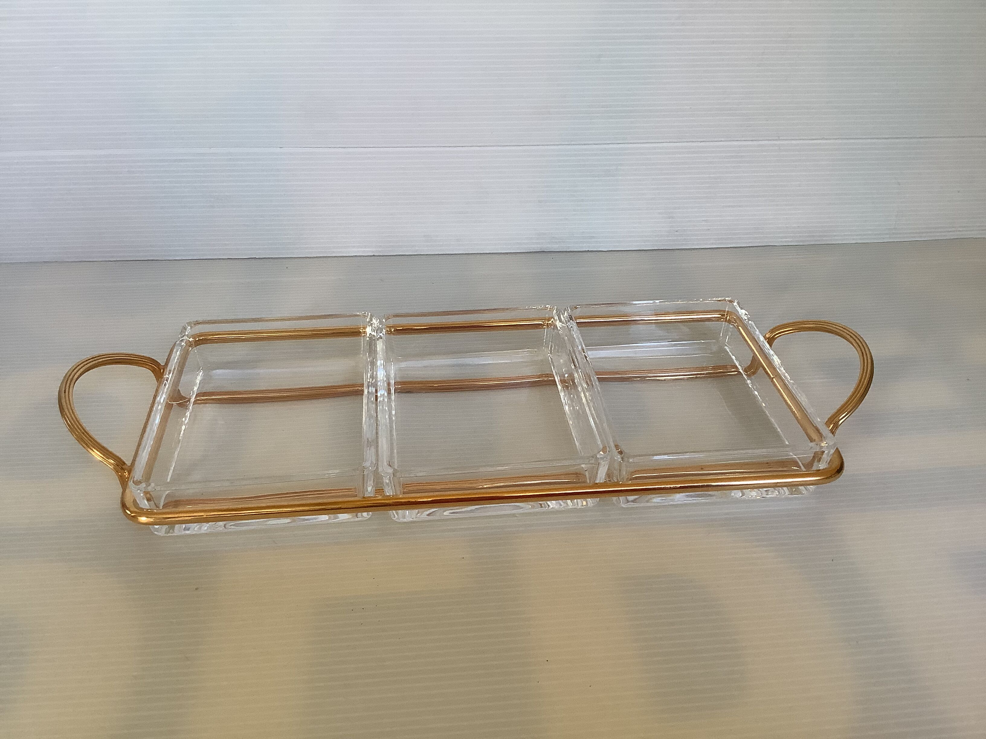 Golden servant 3 ramekins glass Italy