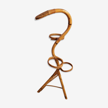 Plant holder bamboo rattan snake vintage