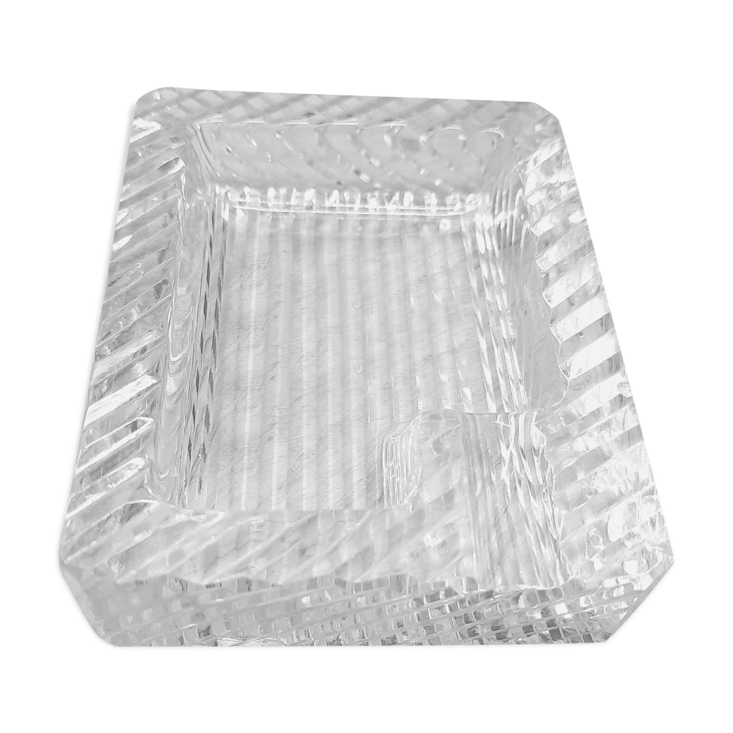 Cendrier individuel verre ciselé