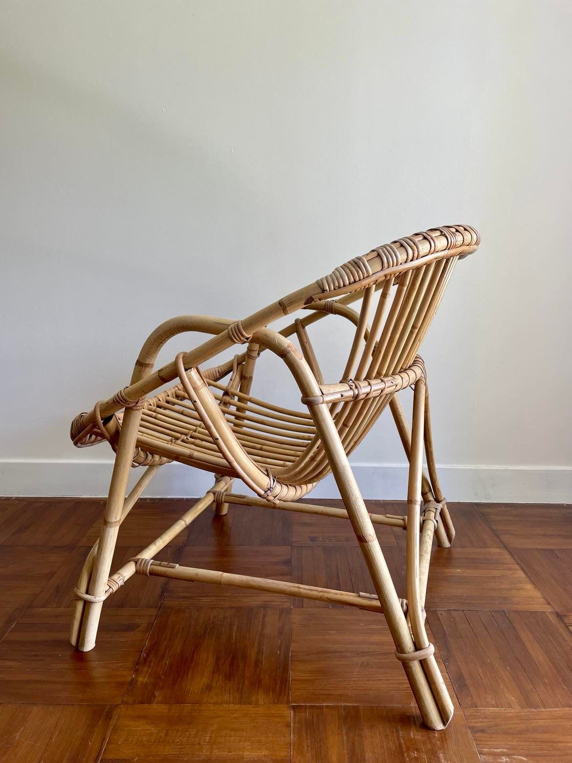 Rattan armchair shell 60s