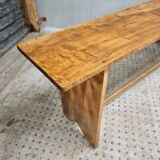 Ancien banc de table d'appoint en bois meuble TV rural 40 x 200 cm