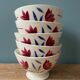 Set of 5 vintage badonviller earthenware bowls