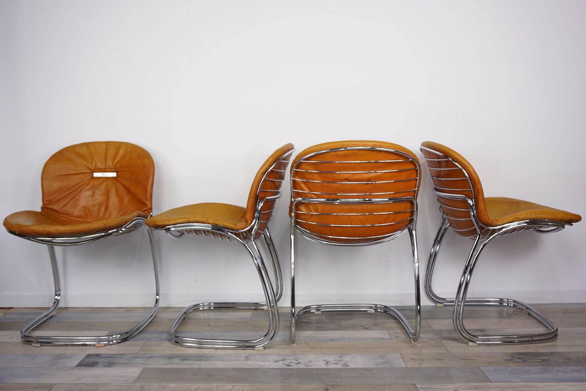 Set of 4 chairs Sabrina Italian design of the 1970s Gastone Rinaldi