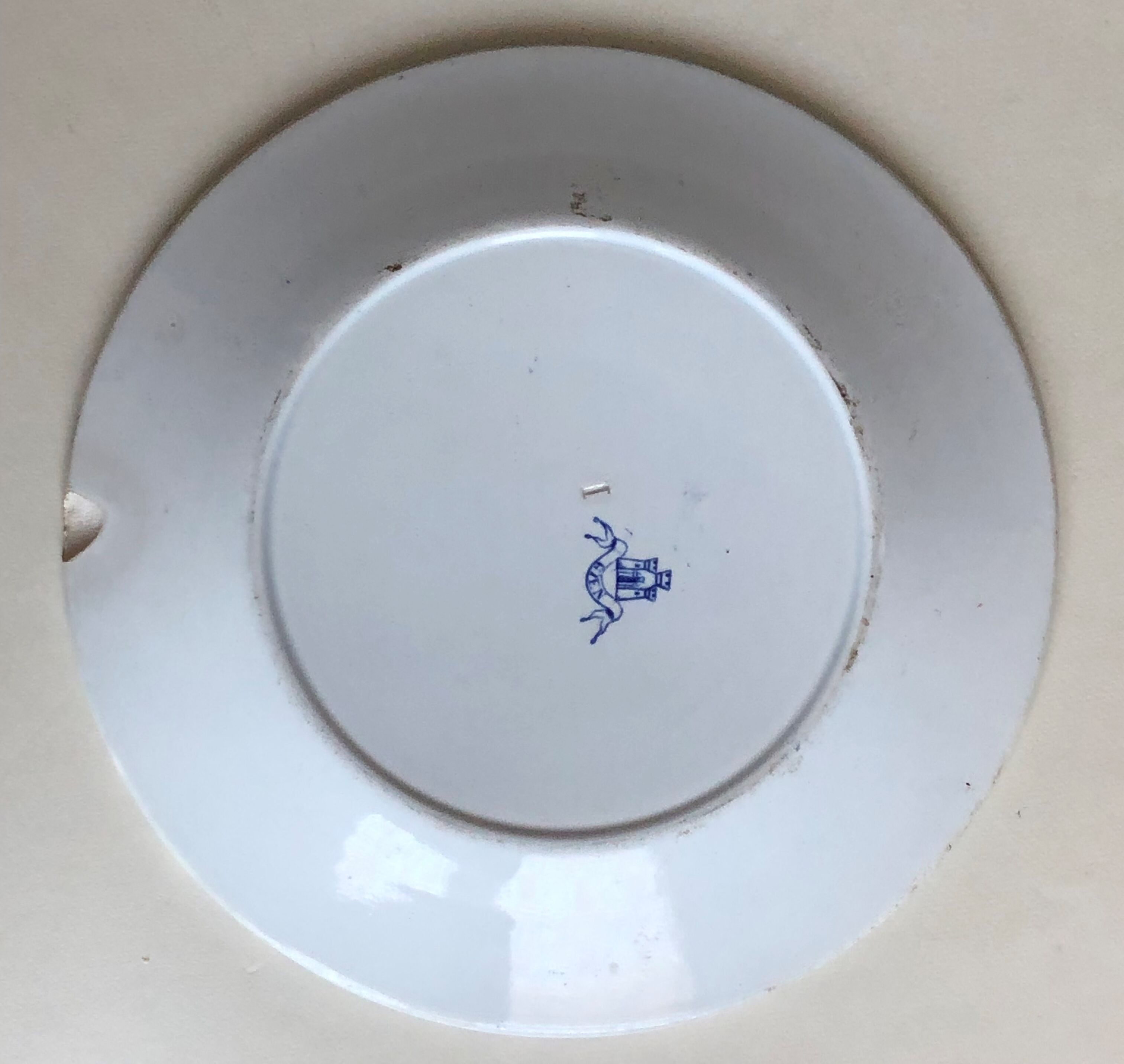Old plate in Gien earthenware