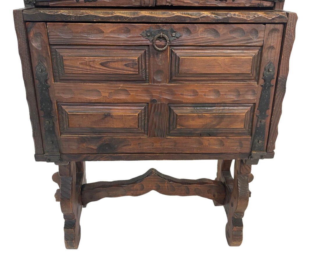 Vintage brutalist spanish wall cabinet cupboard design