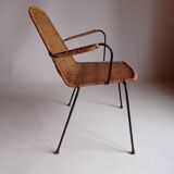 Wicker chair with Campo and Graffi armrests from the 60s.