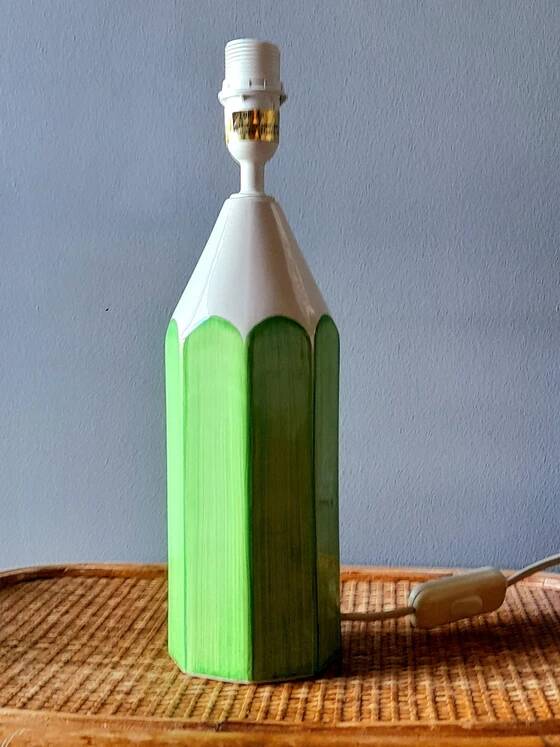 Lampe crayon en céramique 1980