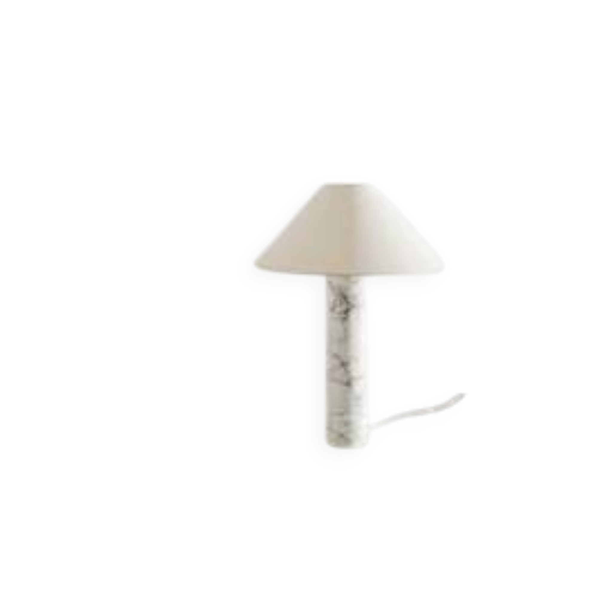 Swedish Mid Century White Marble Cylindrical Table Lamp by Bergboms, 1960s