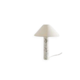 Swedish Mid Century White Marble Cylindrical Table Lamp by Bergboms, 1960s