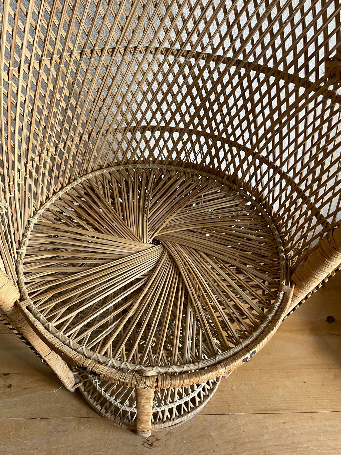 Emmanuelle armchair in rattan 60s