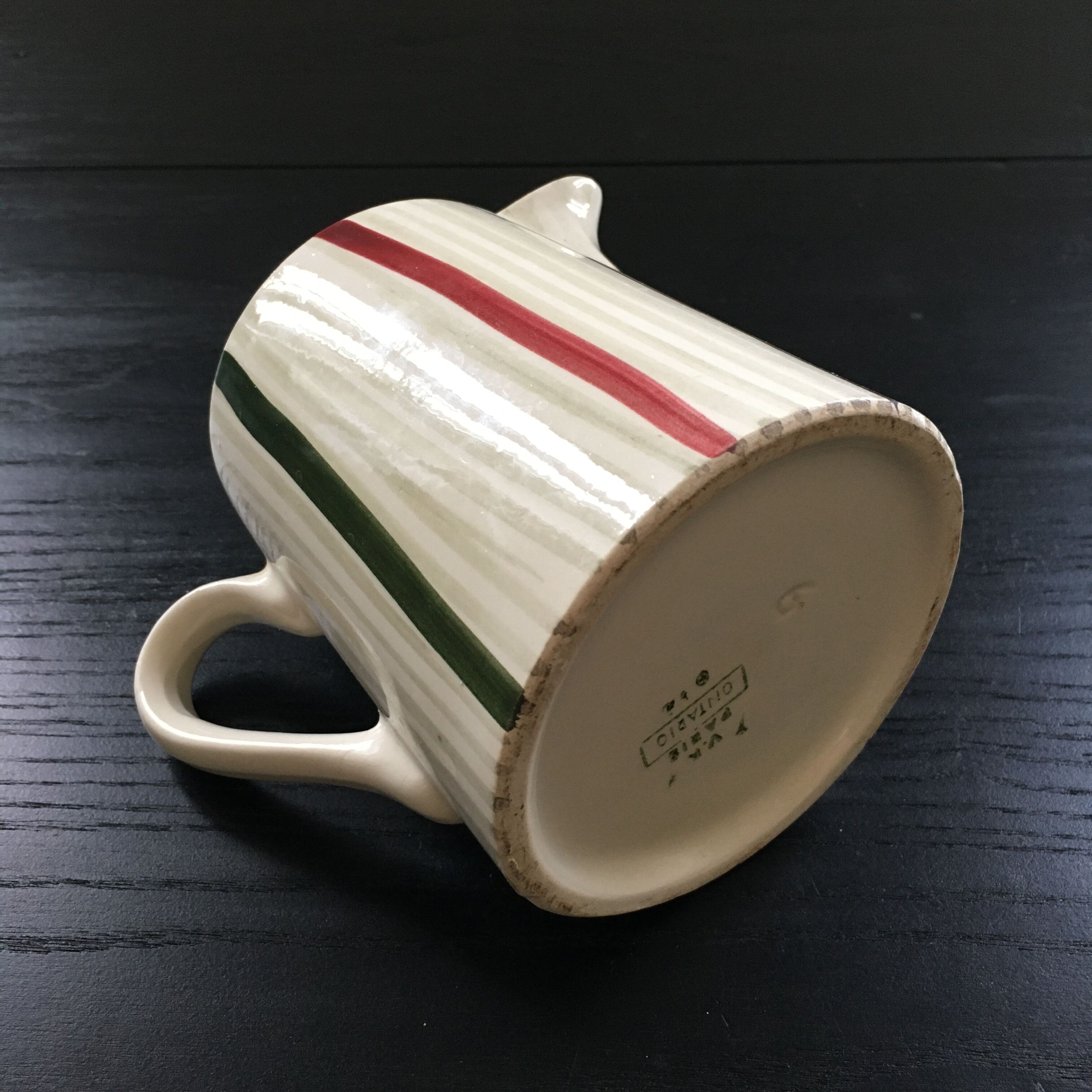 Pitcher green and red stripes