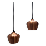 Copper metal pendant lights by Frandsen