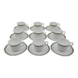 9 Villeroy Boch Orofino cups and saucers