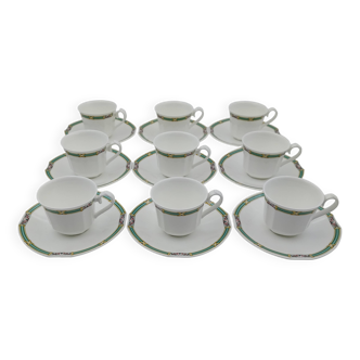 9 Villeroy Boch Orofino cups and saucers