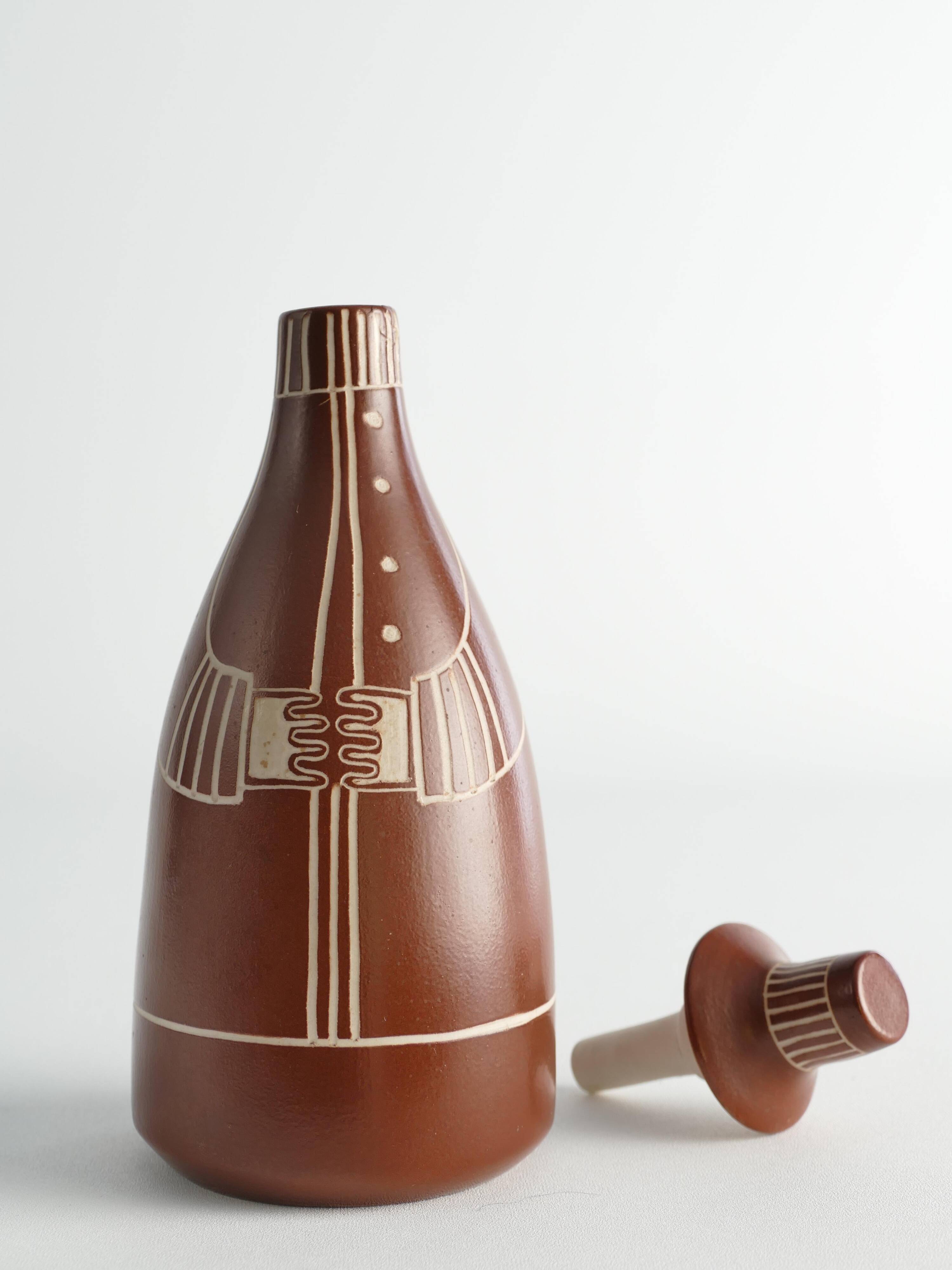 Scandinavian Modern "Tarina" Decanter by Arabia, Finland 1950s