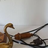Vintage lace marquetry bedside lamp