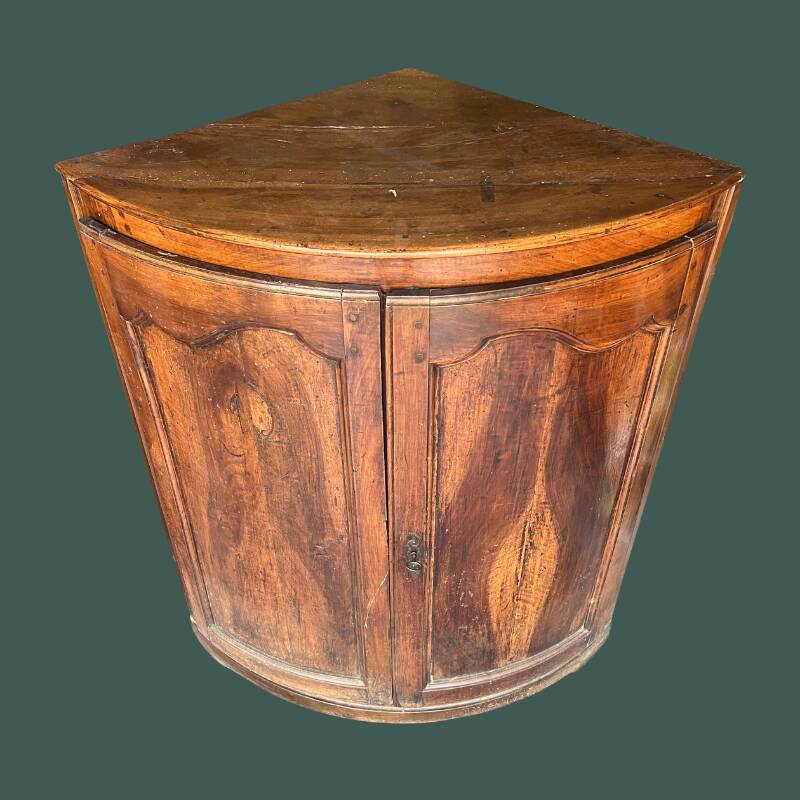 Pair of antique quarter-round corner cabinets in solid wood – Louis XV style
