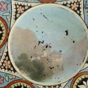 Assiette thoune faience suisse emaux  decor paysage debut 20 eme