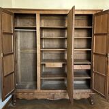 Handcrafted solid oak armoire, unique piece.