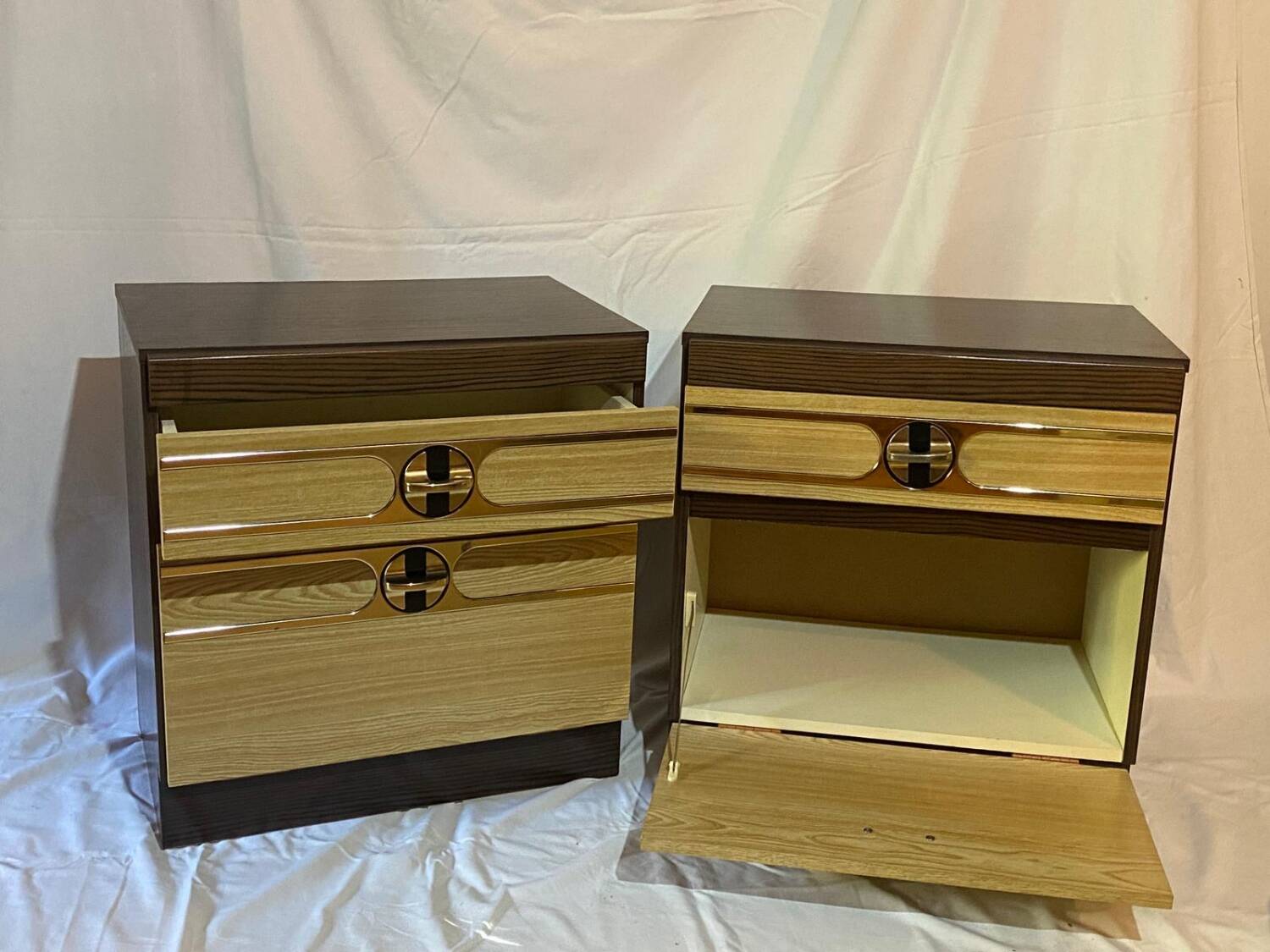 Pair of vintage 70s space age bedside tables