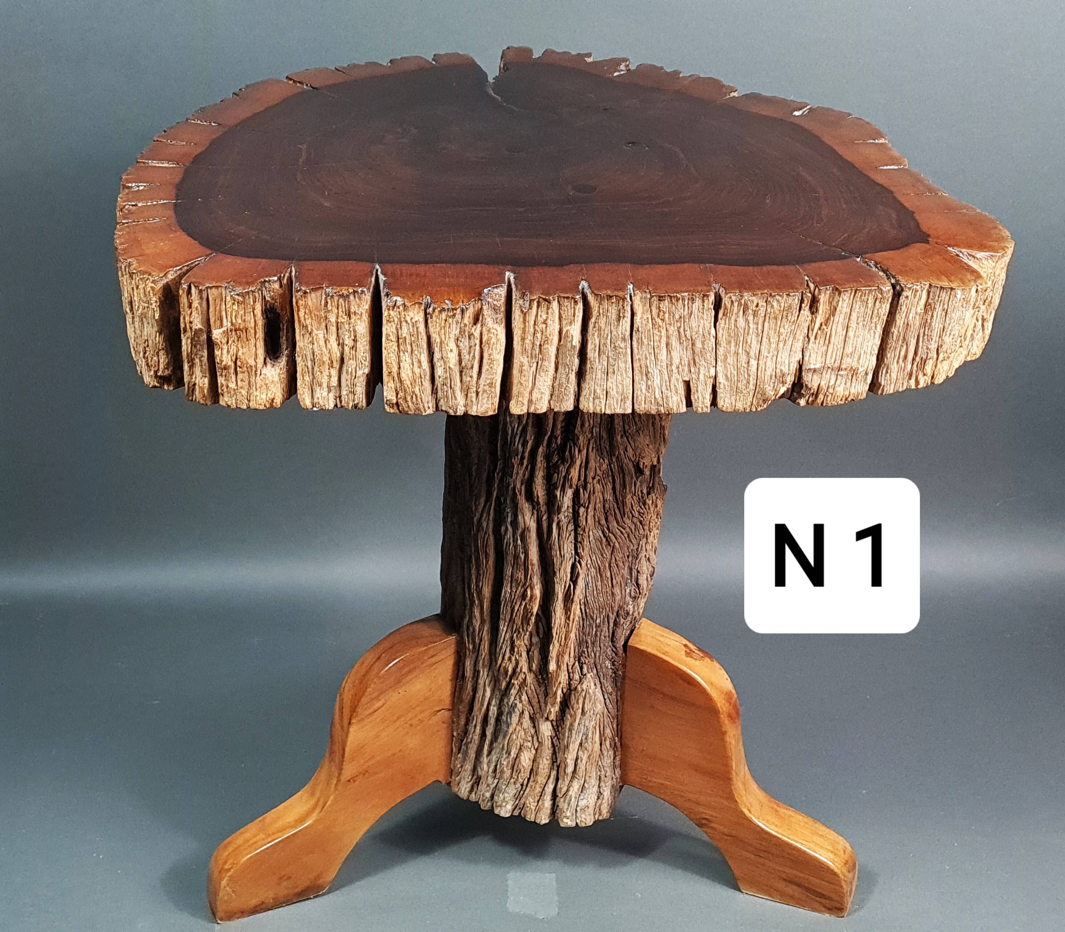 Brutalist teak stool or side table, 13 kg, 2 available D344 /1/