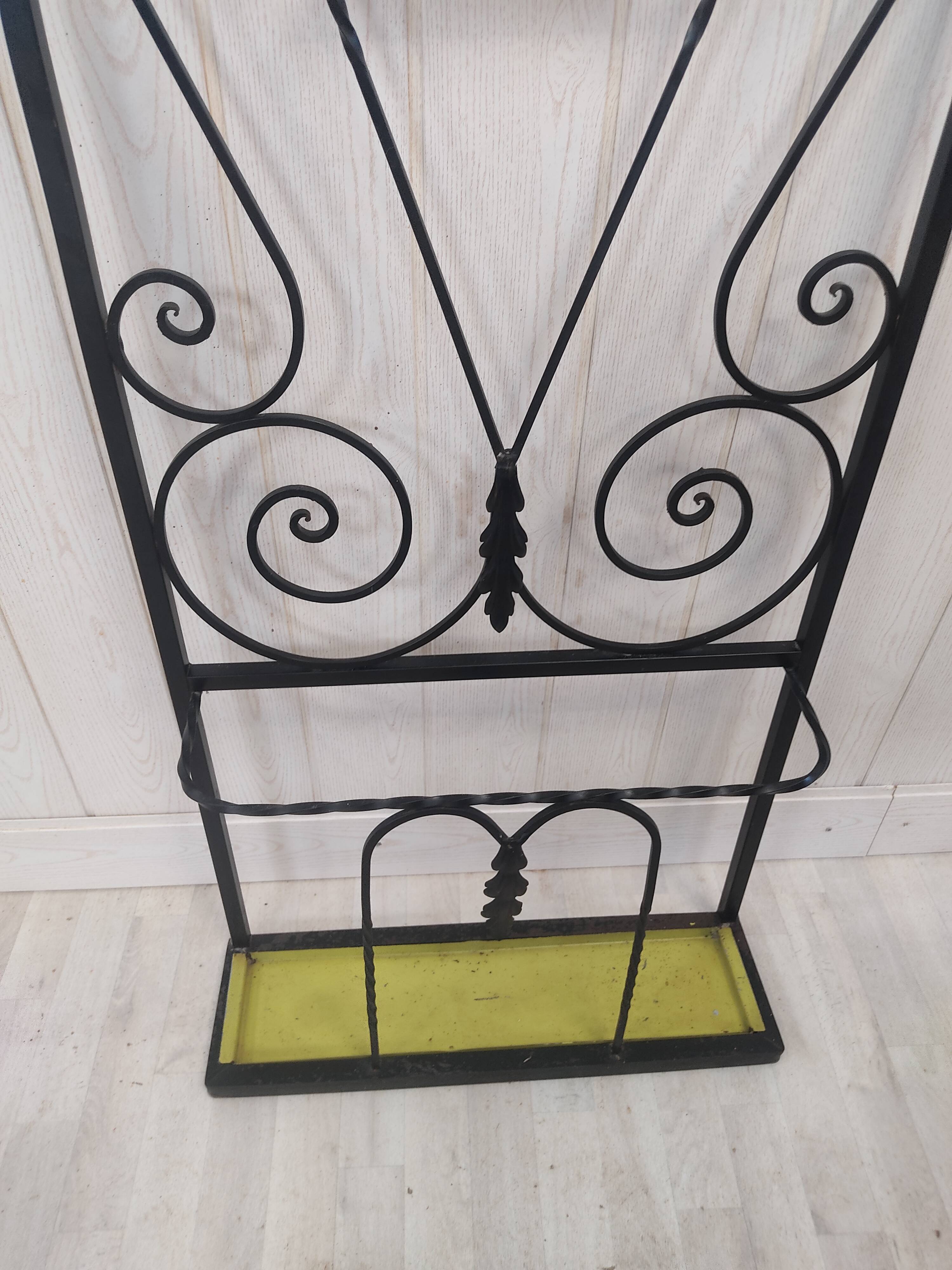 Wrought iron cloakroom coat rack