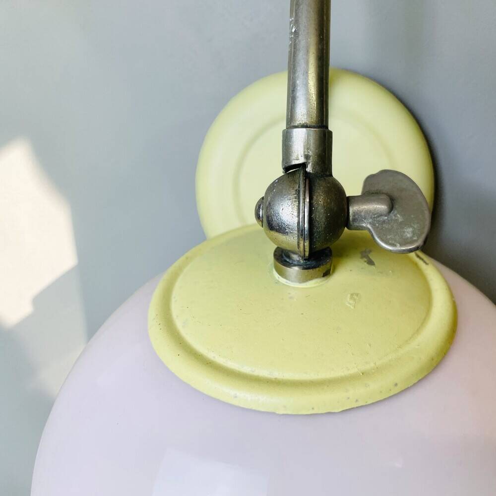 Pink glass 60s table or wall sconce lamp