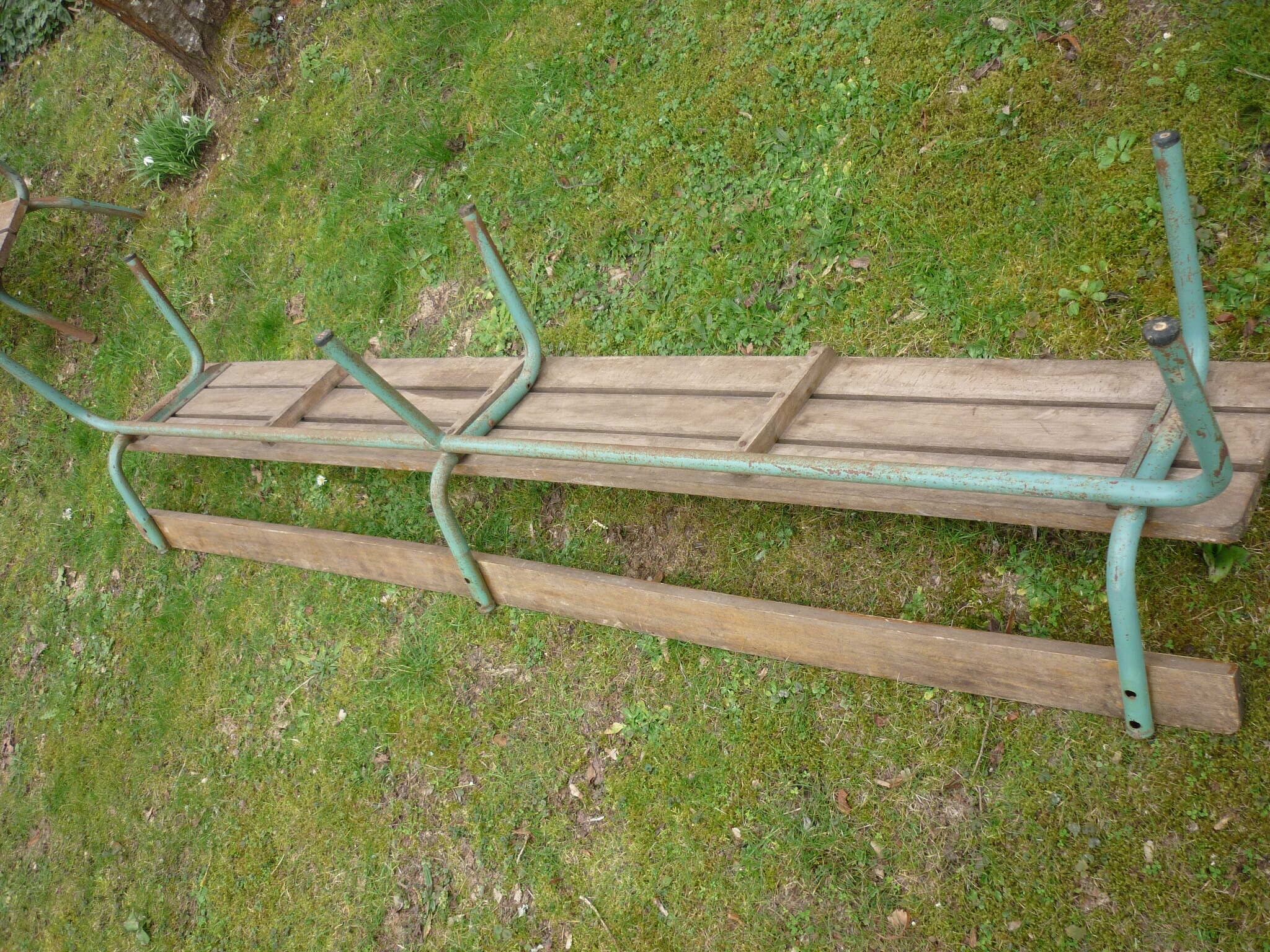 Kindergarten school bench with backrest 2.14 m