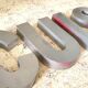 Lot of galva word cuisine sign letters