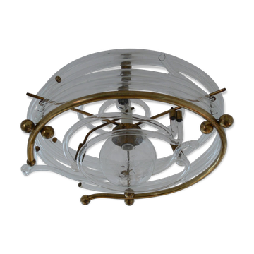 Vintage glass and brass ceiling light