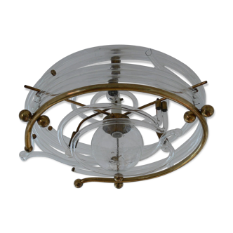 Vintage glass and brass ceiling light