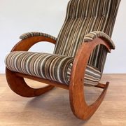 1940s rare design organic rocking chair - czechoslovakia
