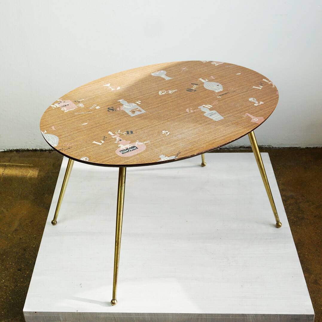 Oval coffee table from the 1950s by Ilse Möbel Germany.
