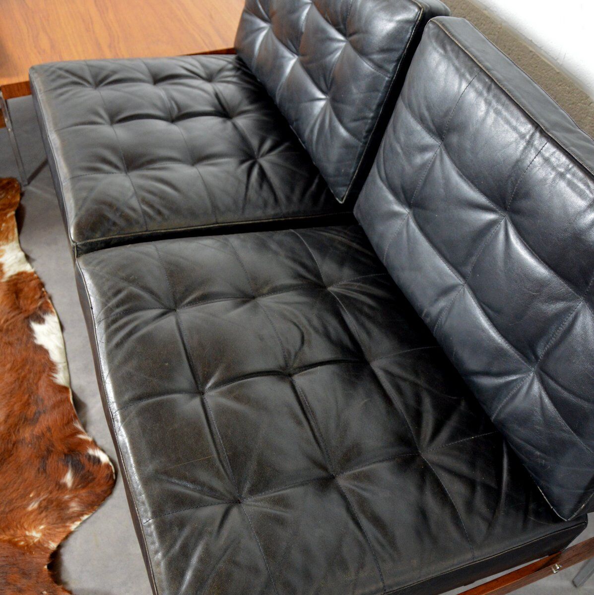 Suite of 4 low chairs or sofa 1950 vintage