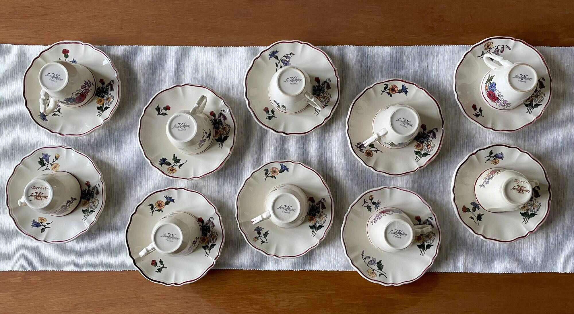 Antique coffee service in Sarreguemines earthenware.