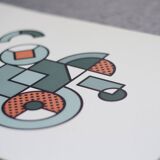 Illustration - Abstract geometric graphic colorful A3 poster numbered #001