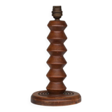 Deco Oak Turned Geometric Petite French Table Lamp